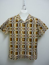 画像1: CALEE S/S NATIVE PATTERN OPEN COLLAR SHIRT (1)