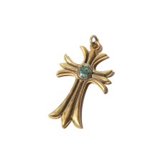 画像2: CALEE Turquoise Cross Top Brass  (2)