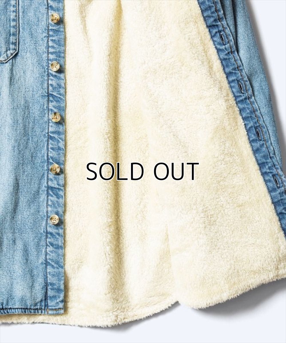 画像4: MINEDENIM Denim Boa Lining Over SH (デニムボアオーバーシャツ) (4)