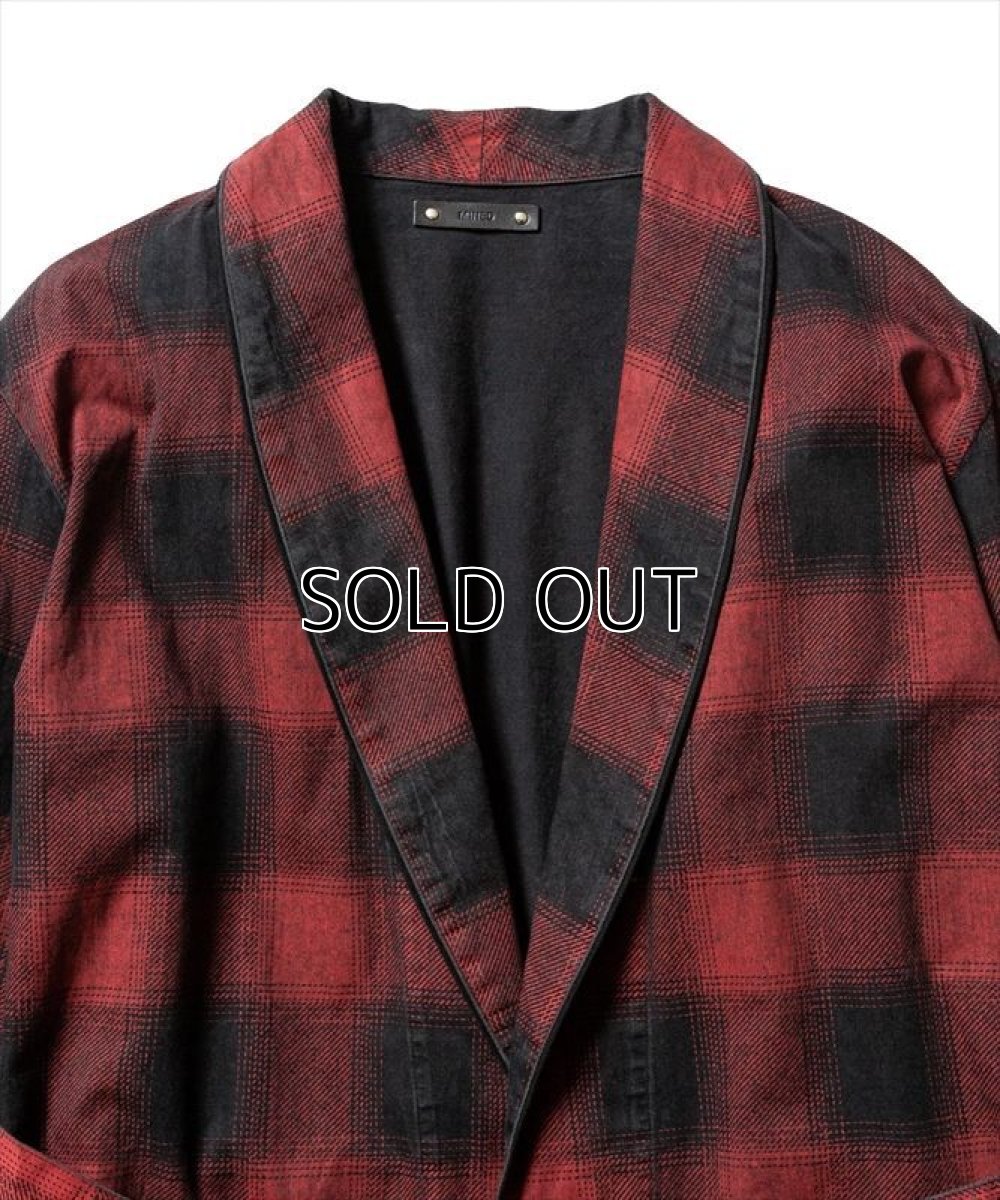 画像2: MINEDENIM Black Denim Check Gawn (デニムチェックガウン) (2)