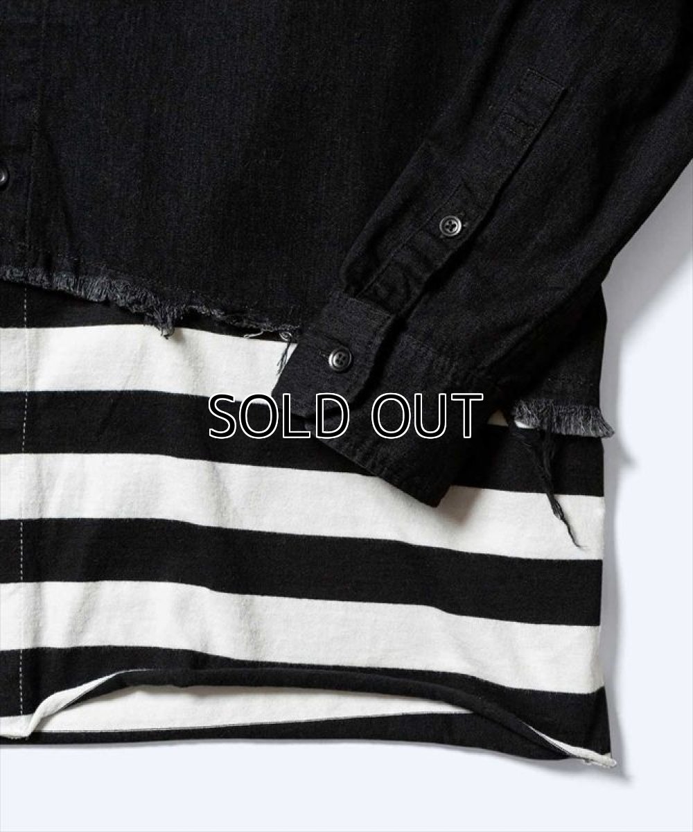 画像4: MINEDENIM DB Crashed Layered SH (レイヤードシャツ) (4)