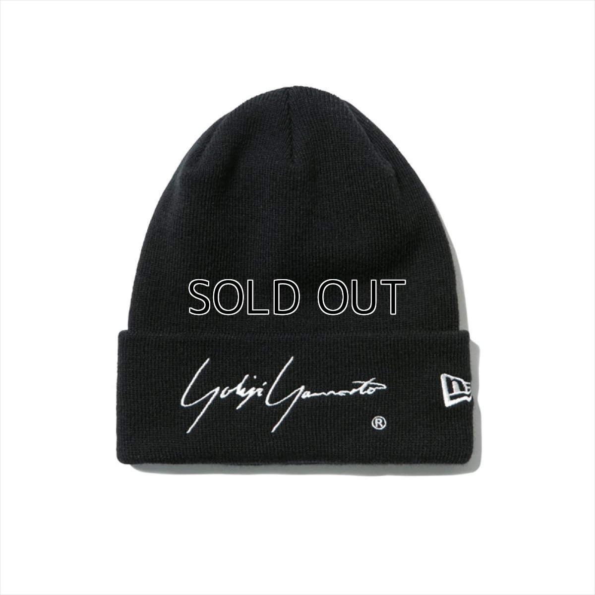 画像1: YOHJI YAMAMOTO x NEW ERA Basic Cuff Knit Cap 2020SS Signature Logo  (1)