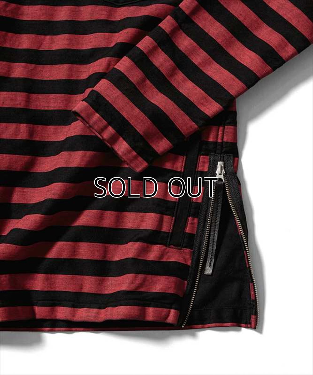 画像3: MINEDENIM Border Side Zip L/S Denim T-Shirt (ボーダーTシャツ) (3)