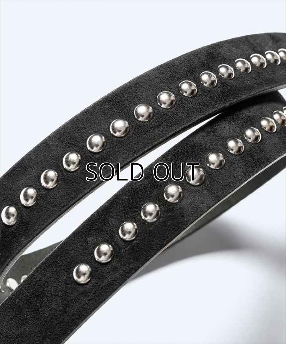 画像3: MINEDENIM Suede Leather Studs Belt (スウェードレザースタッズベルト) (3)