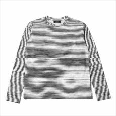 画像1: MINEDENIM H.Drawing Micro Border L/S T-Shirt (ボーダーロングTシャツ) (1)