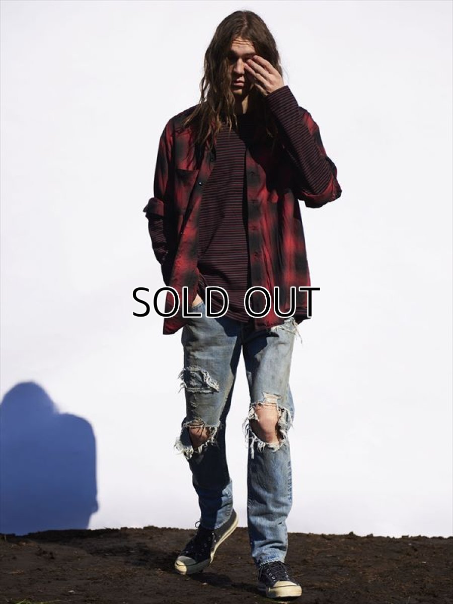 画像5: MINEDENIM H.Drawing Micro Border L/S T-Shirt (ボーダーロングTシャツ) (5)