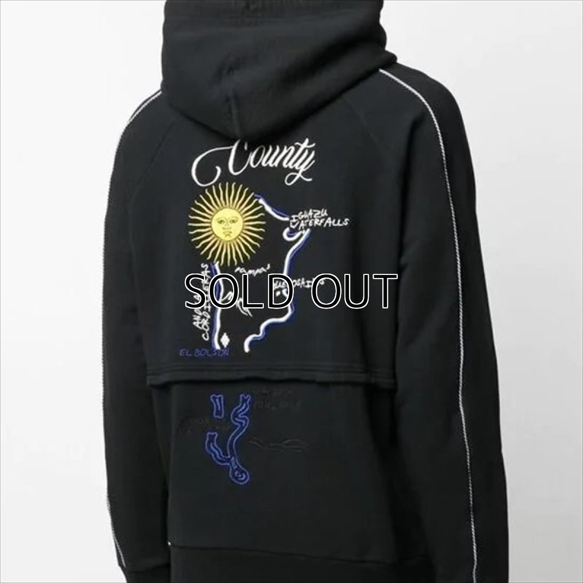 画像2: MARCELO BURLON Argentina Map Raglan Hoodie (パーカー) (2)