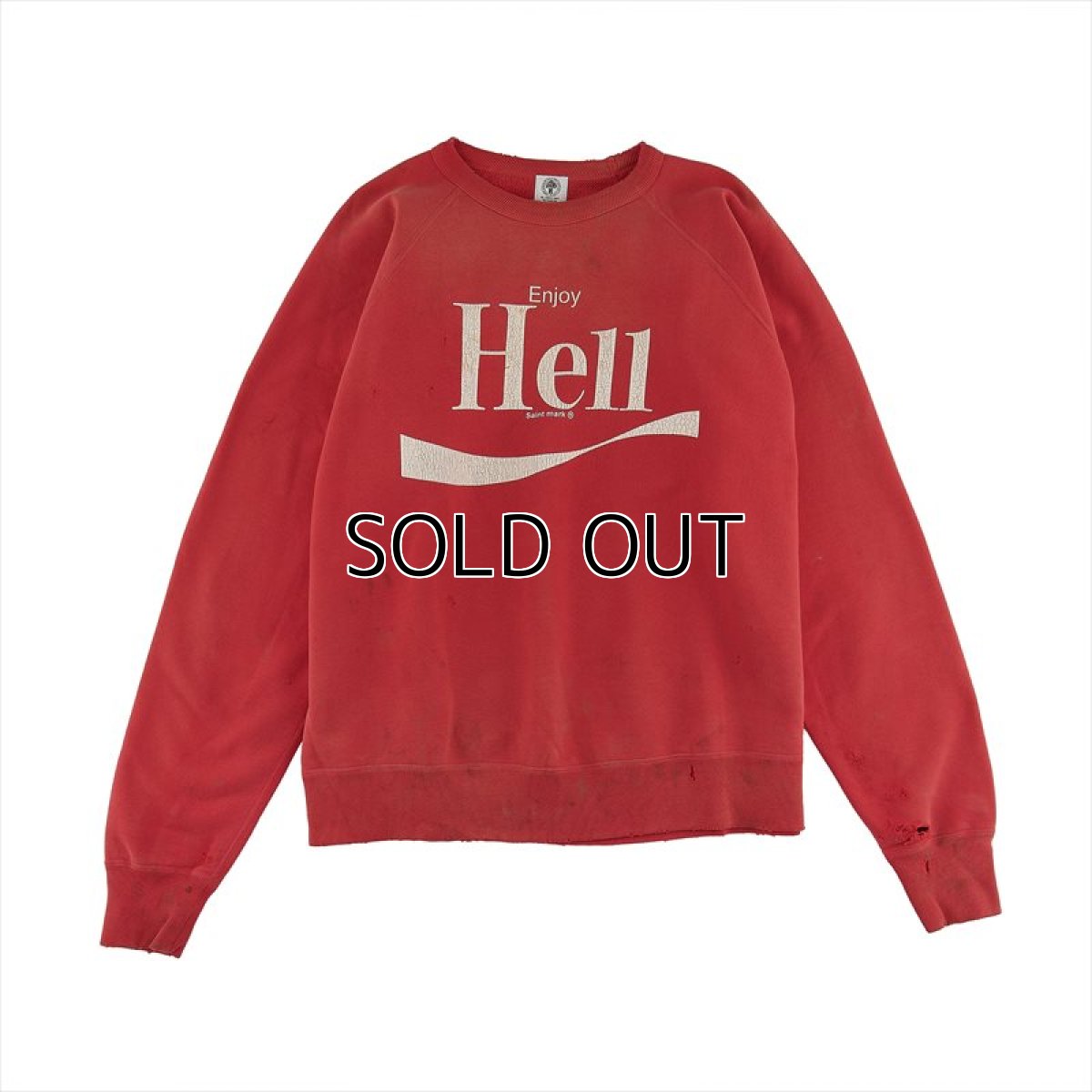 画像1: ©SAINT Mxxxxxx Raglan Sweat Shirt Enjoy Hell Red (スウェット) (1)