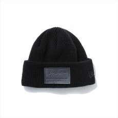 画像1: YOHJI YAMAMOTO x NEW ERA Wafful Cuff Knit Short Beanie YY Leather Patch (1)