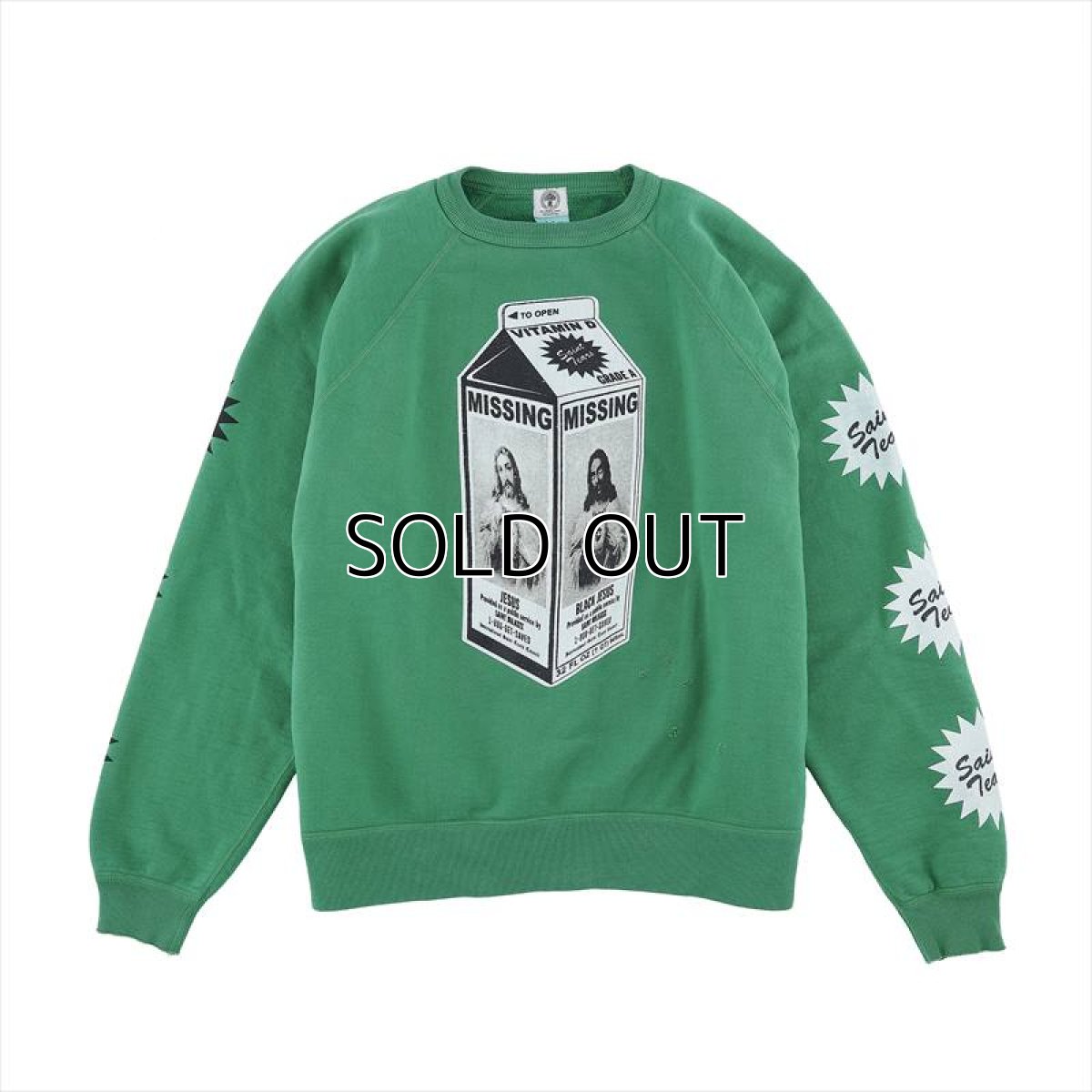 画像1: ©SAINT Mxxxxxx Sweatshirt On The Milk CTN Green (スウェット) (1)