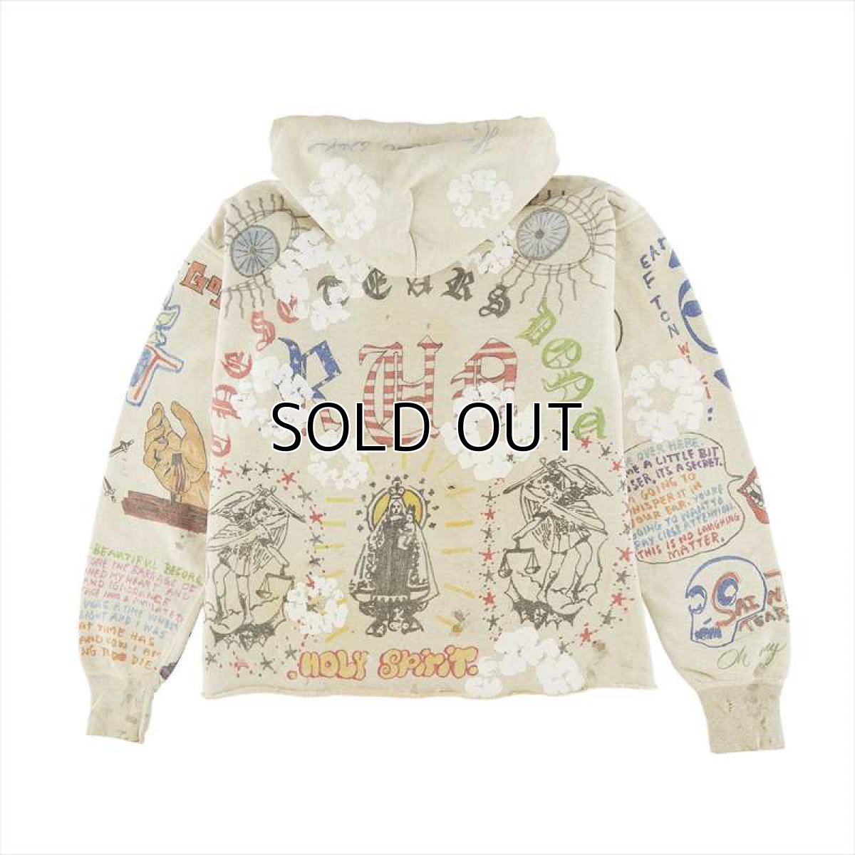 画像2: ©SAINT Mxxxxxx x DENIM TEARS Hoodie Greenaffitti Grey (パーカー) (2)