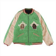 画像1: ©SAINT Mxxxxxx x DENIM TEARS Reversible Sukajacket Green Pink (スーベニアジャケット) (1)