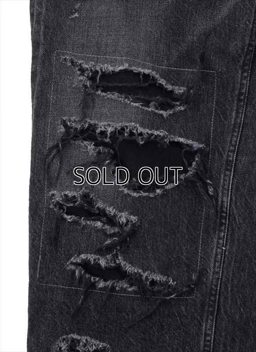 画像5: ALWAYS OUT OF STOCK Crashed Hard Wash Straight Denim Pants (5)
