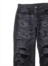 画像3: ALWAYS OUT OF STOCK Crashed Hard Wash Straight Denim Pants (3)