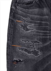 画像4: ALWAYS OUT OF STOCK Crashed Hard Wash Straight Denim Pants (4)