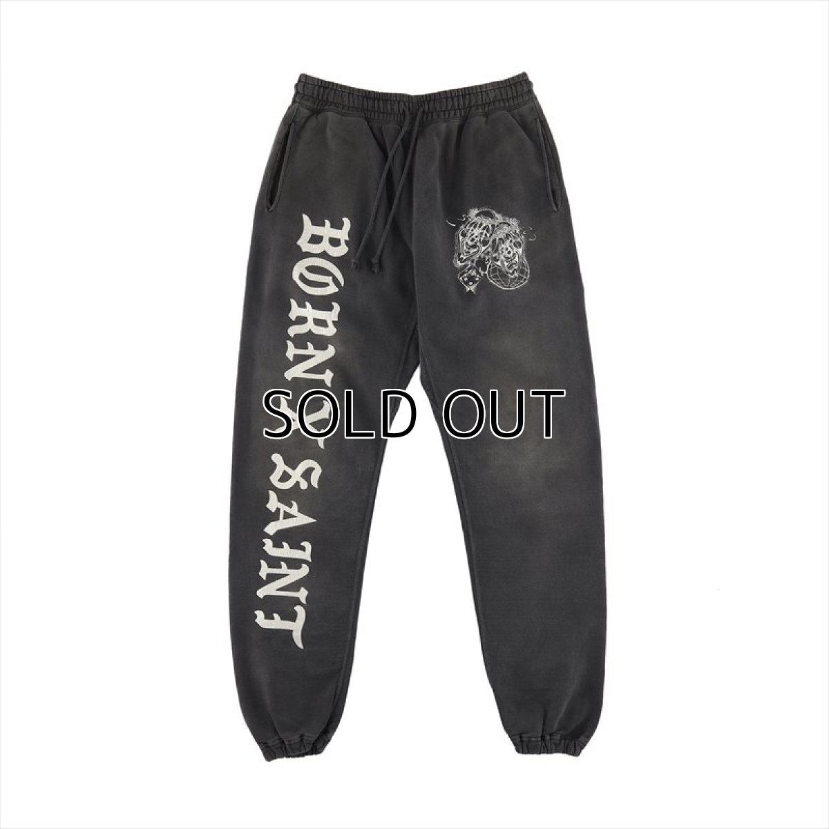 画像1: ©SAINT Mxxxxxx x BORN X RAISED Sweat Pants Born Saint Black (スウェットパンツ) (1)