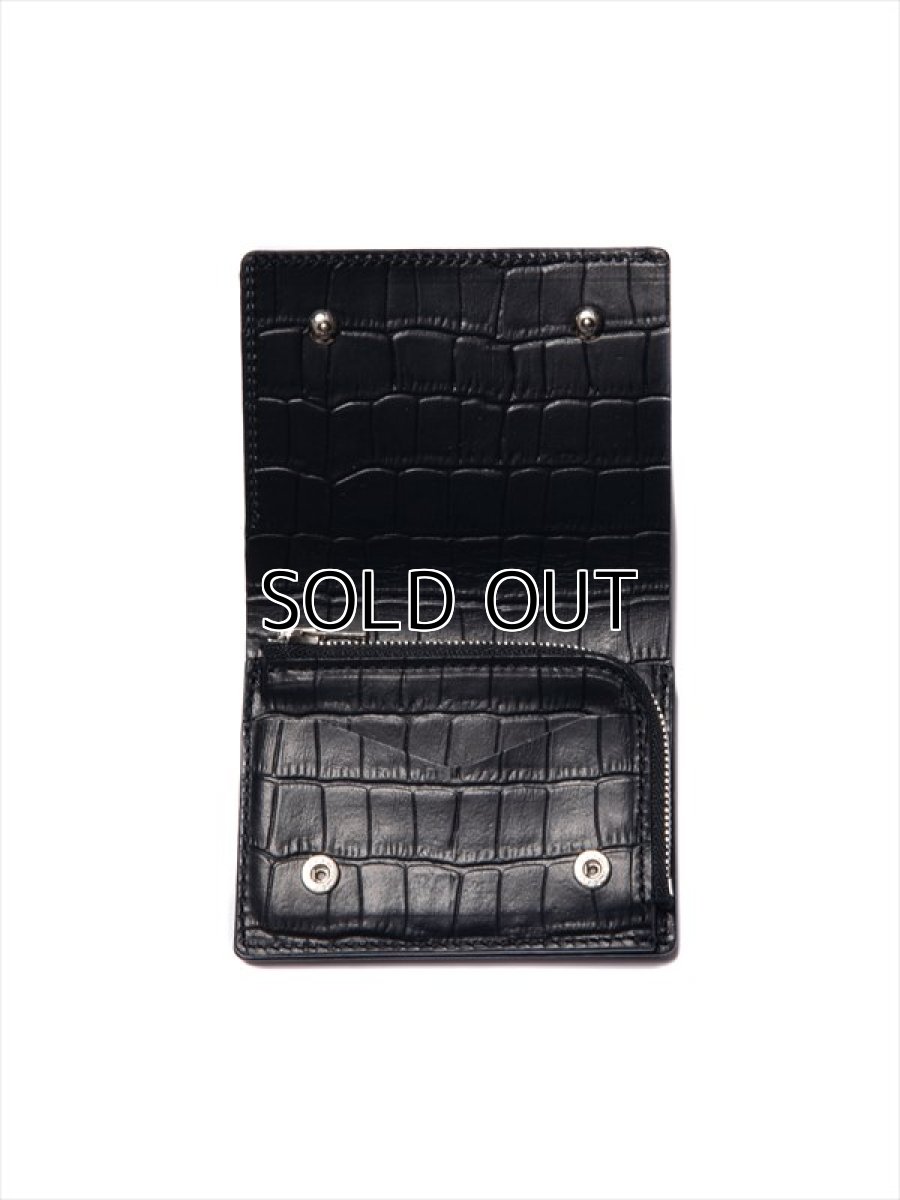 画像2: COOTIE PRODUCTIONS Leather Compact Purse (Crocodile) ウォレット (2)