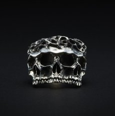 画像1: Antidote BUYERS CLUB Engraved Calvary Skull Ring (1)