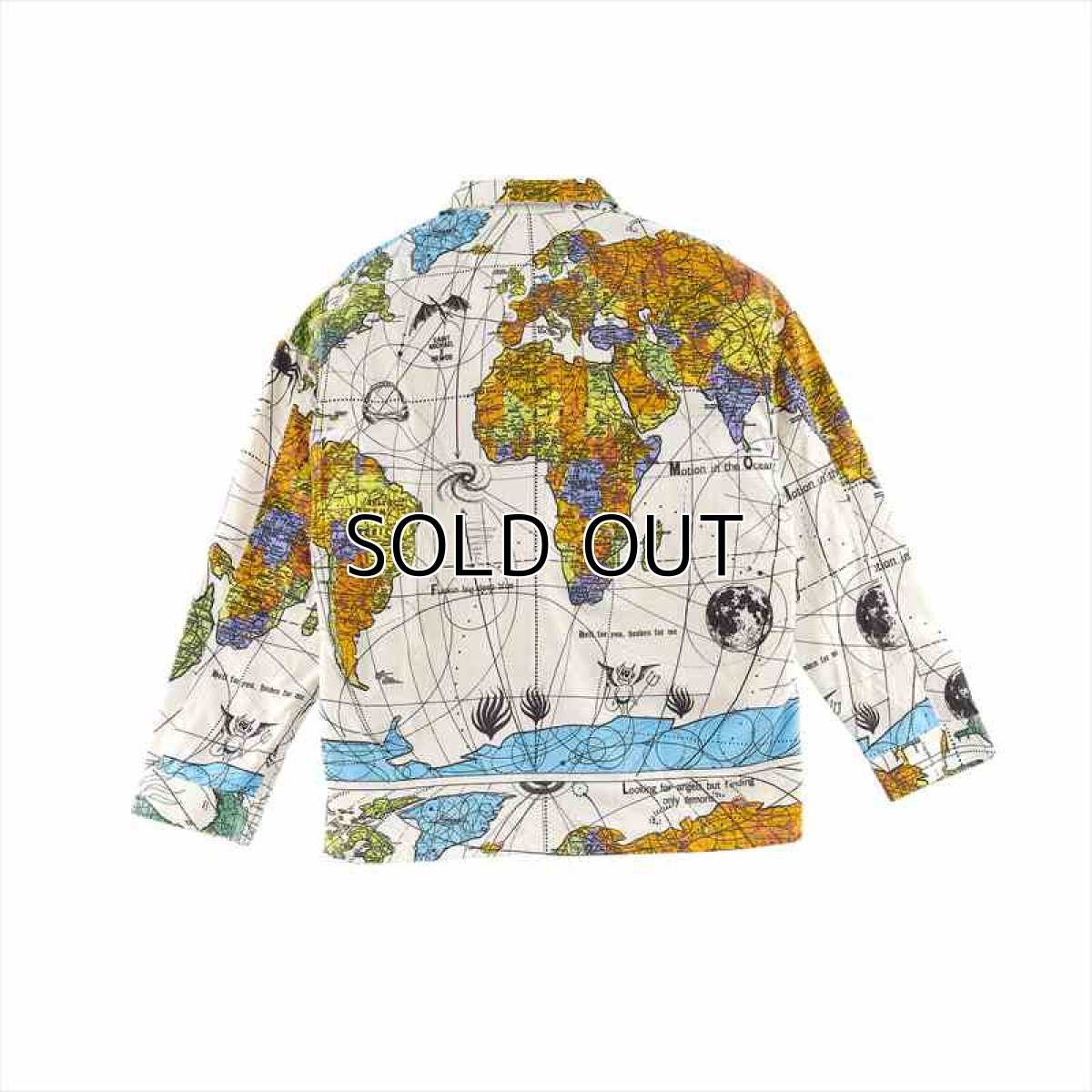 画像2: ©SAINT Mxxxxxx Dr.Woo Pajama Shirt World Map White (パジャマシャツ) (2)
