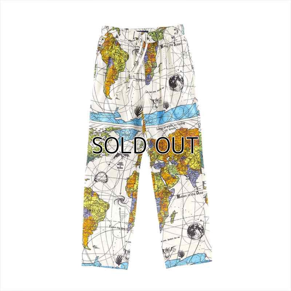 画像1: ©SAINT Mxxxxxx Dr.Woo Pajama Pants World Map White (パジャマパンツ) (1)