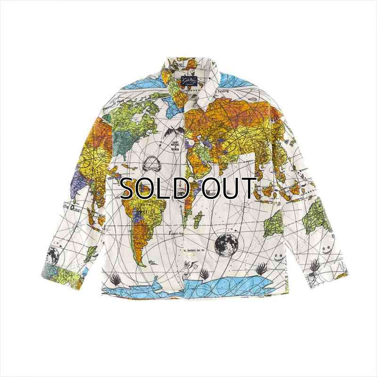 画像1: ©SAINT Mxxxxxx Dr.Woo Pajama Shirt World Map White (パジャマシャツ) (1)