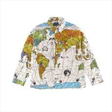 画像1: ©SAINT Mxxxxxx Dr.Woo Pajama Shirt World Map White (パジャマシャツ) (1)