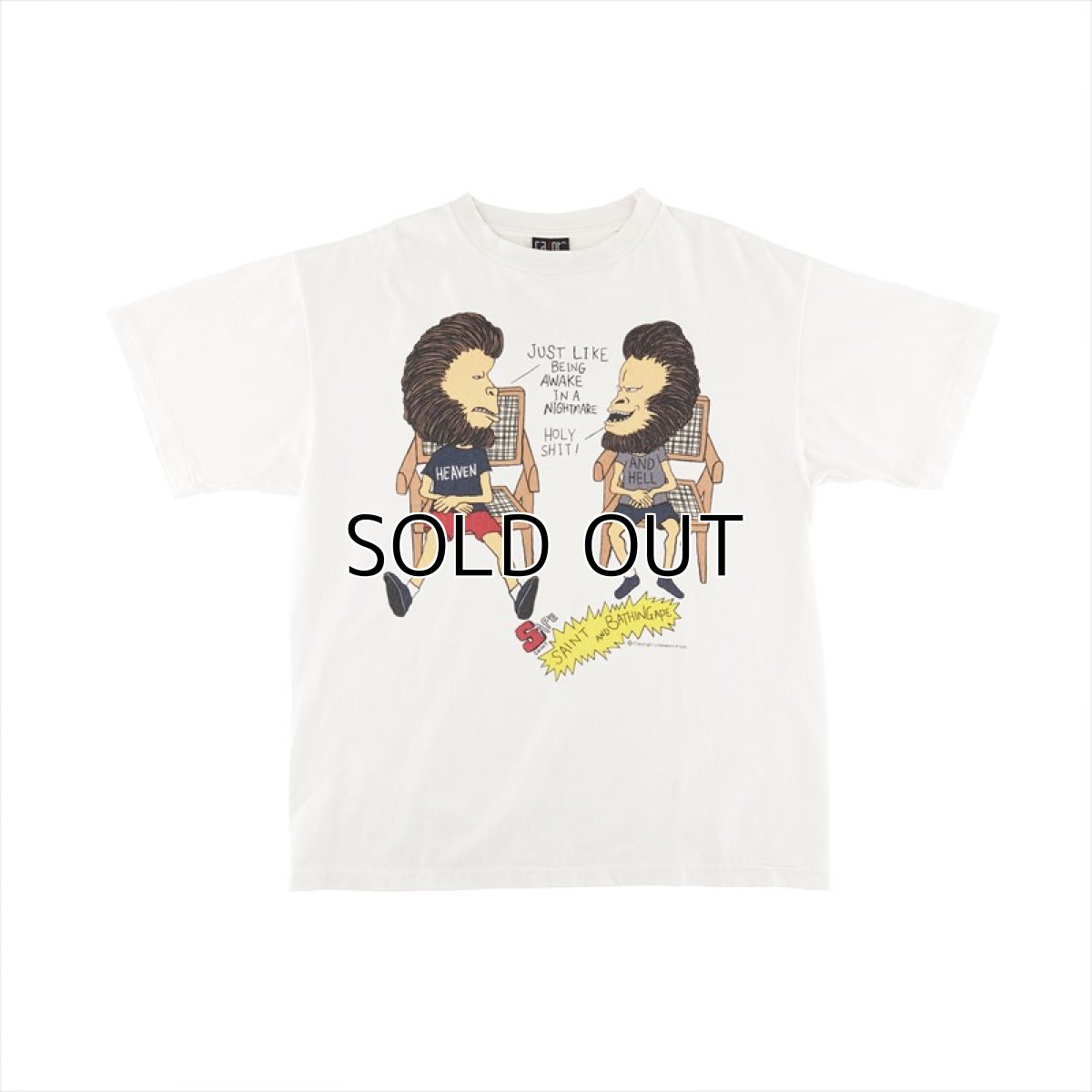 画像1: ©SAINT Mxxxxxx A BATHING APE S/S T-Shirt Heaven & Hell White (Tシャツ) (1)