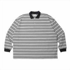 画像1: COOTIE PRODUCTIONS Supima Border Oversized L/S Polo (ボーダーロングスリーブポロシャツ) (1)