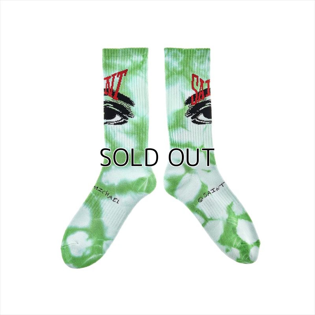 画像1: ©SAINT Mxxxxxx Socks Eye Tie Dye Green (ソックス) (1)