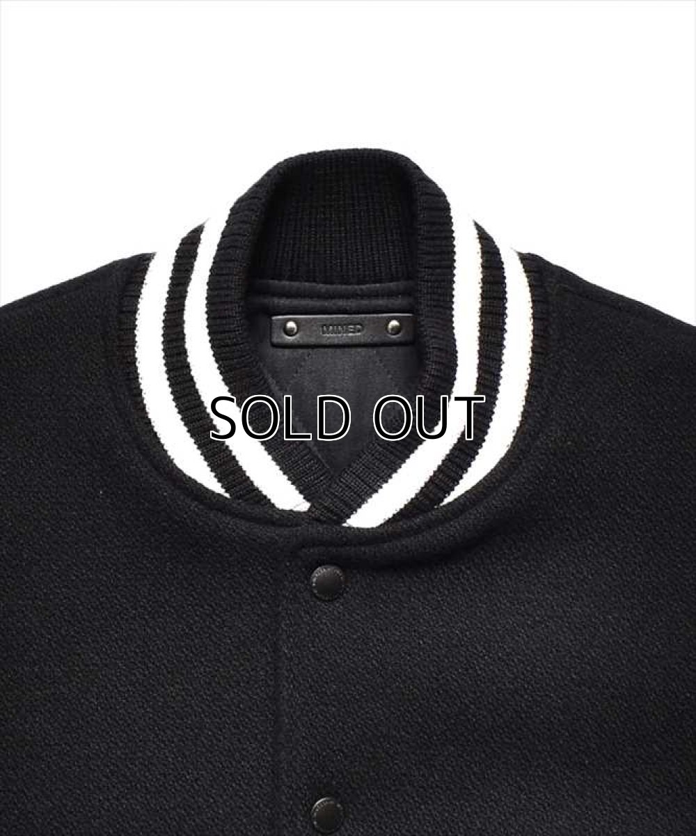 画像2: MINEDENIM Wool Melton & Leather Studium Jamper (スタジアムジャンパー) (2)