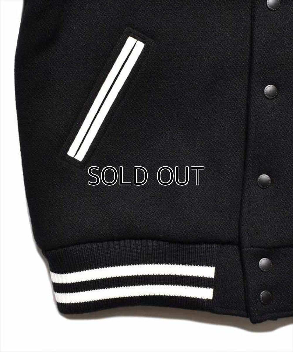 画像4: MINEDENIM Wool Melton & Leather Studium Jamper (スタジアムジャンパー) (4)