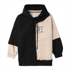 画像1: MM6 Maison Margiela Numeric Print Layered Hoodie (レイヤードパーカー) (1)