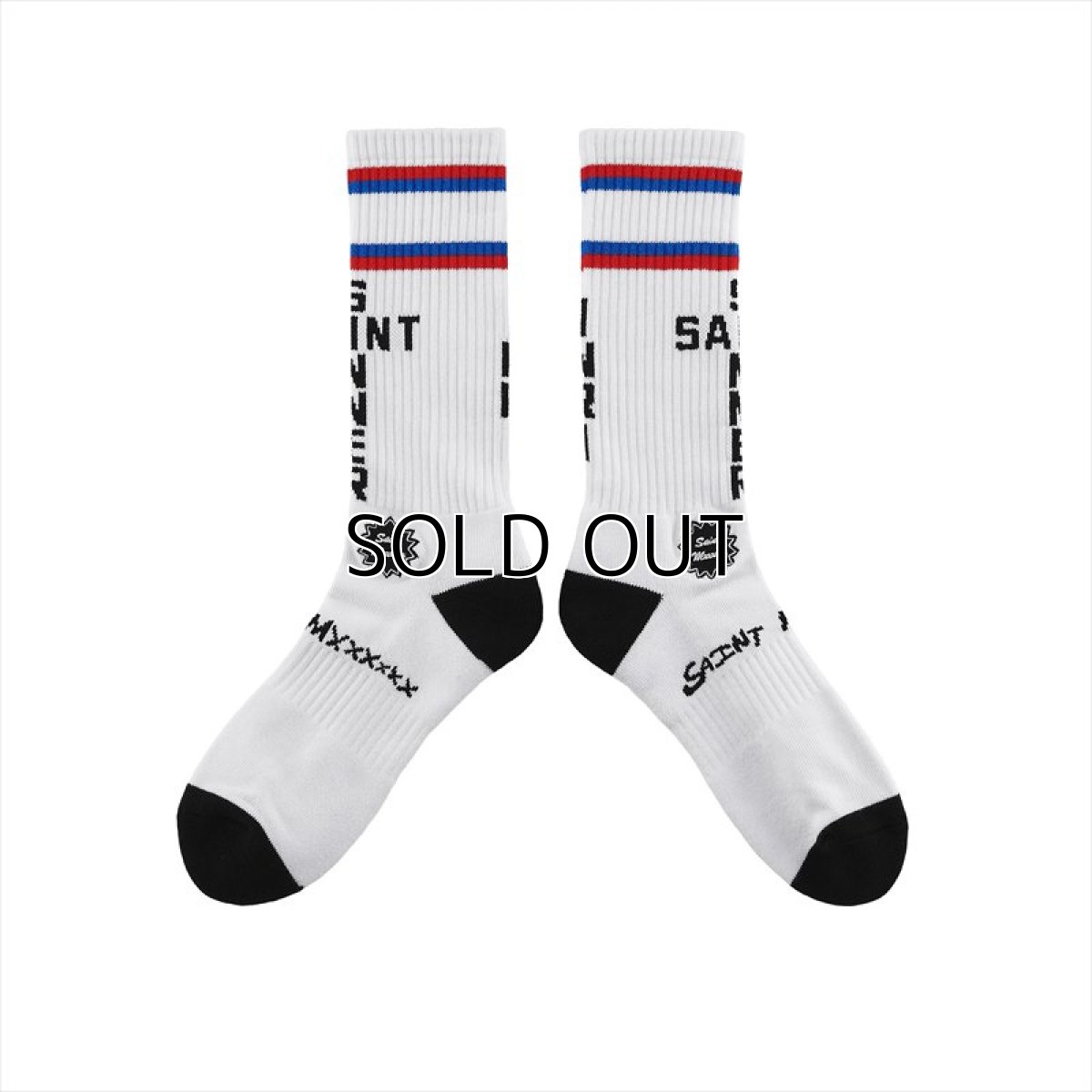 画像1: ©SAINT Mxxxxxx Socks France White (ソックス) (1)