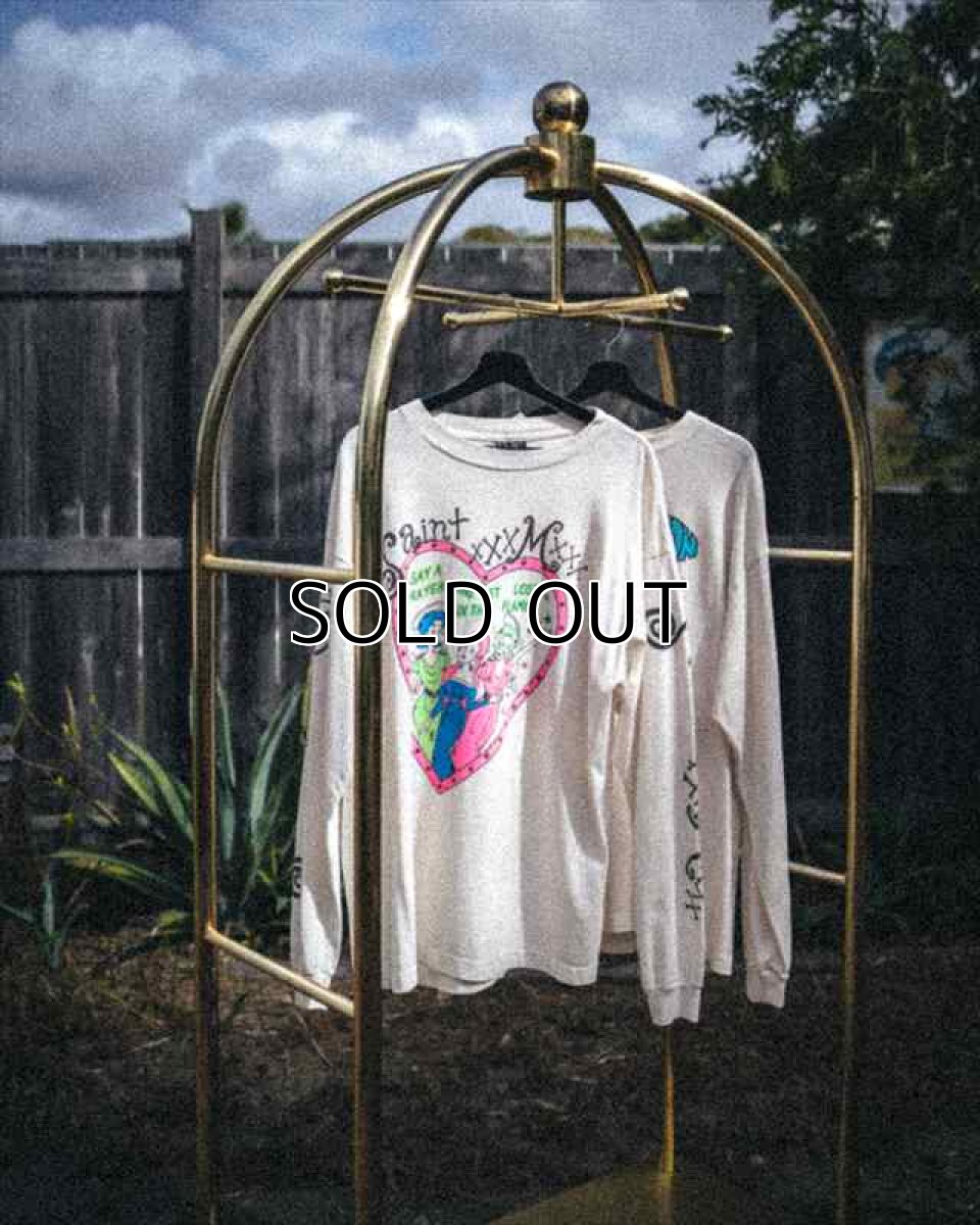 画像3: ©SAINT Mxxxxxx LS TEE PINK HEART White (ロングスリーブTシャツ) (3)