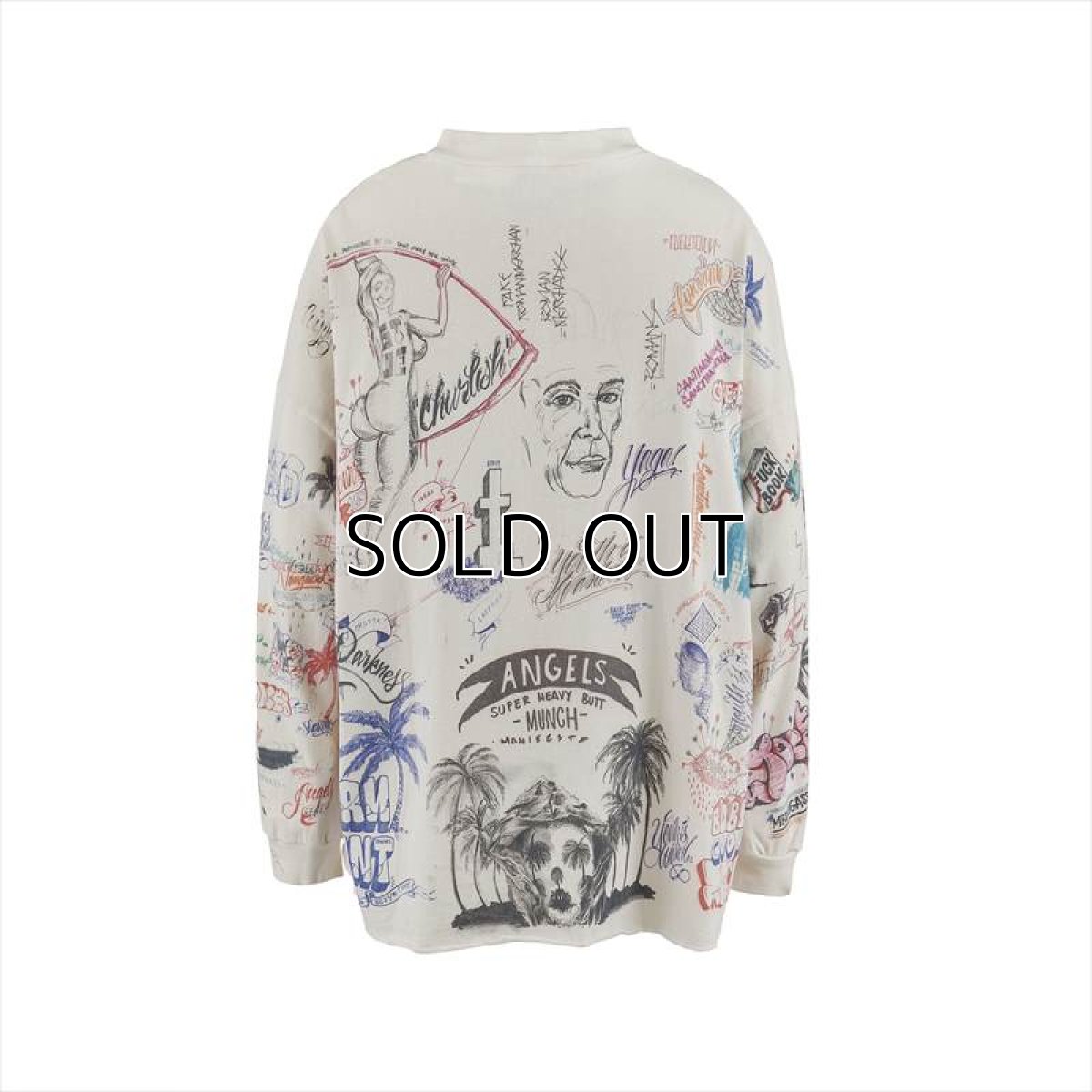 画像2: ©SAINT Mxxxxxx BORN X RAISED BR LS TEE LA White (ロングスリーブTシャツ) (2)