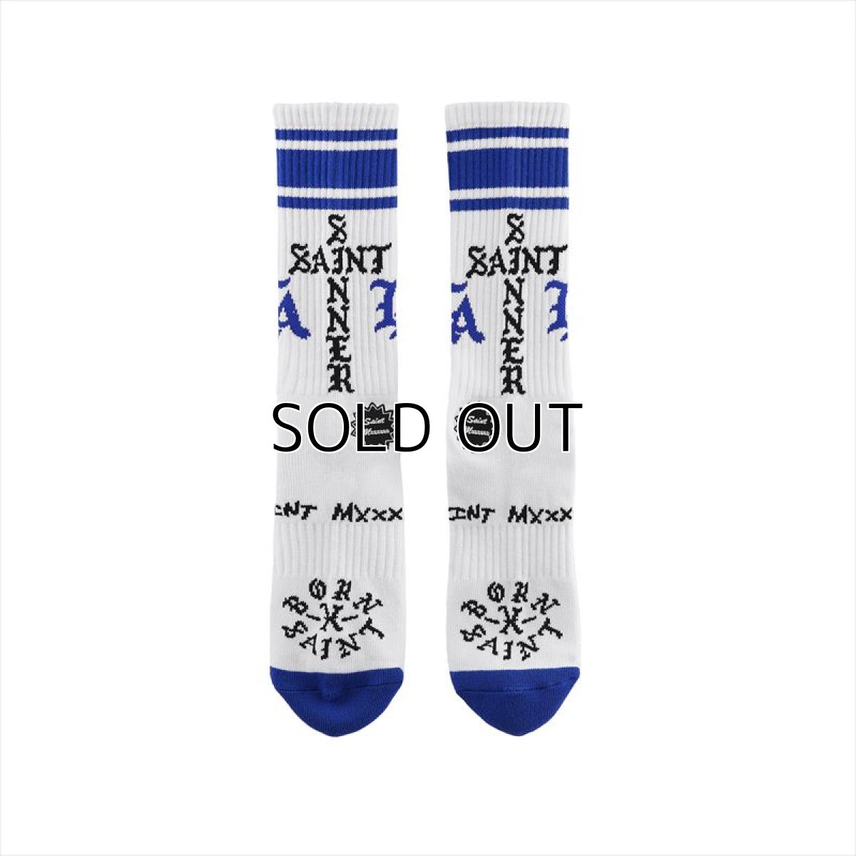 画像2: ©SAINT Mxxxxxx BORN X RAISED BR_Socks LA White (ソックス) (2)