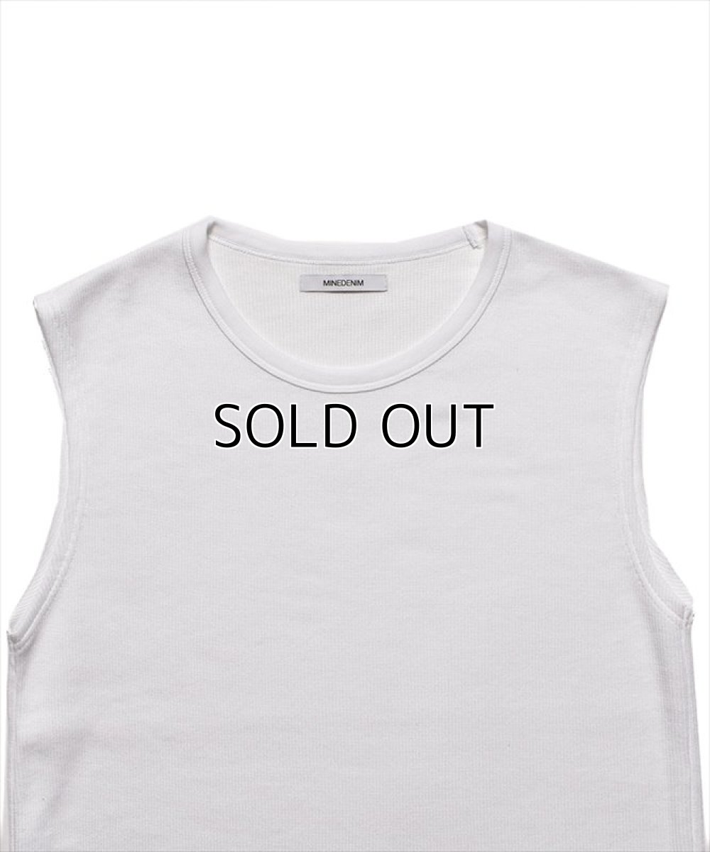 画像2: MINEDENIM Roundneck Nosleeve Rib T-Shirt (ノースリーブTシャツ) (2)