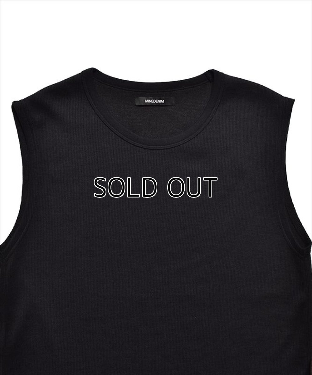 画像2: MINEDENIM Roundneck Nosleeve Rib T-Shirt (ノースリーブTシャツ) (2)