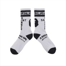 画像1: ©SAINT Mxxxxxx A BATHING APE AP_SOCKS APE White (ソックス) (1)