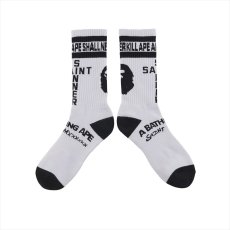 画像1: ©SAINT Mxxxxxx A BATHING APE AP_SOCKS APE White (1)