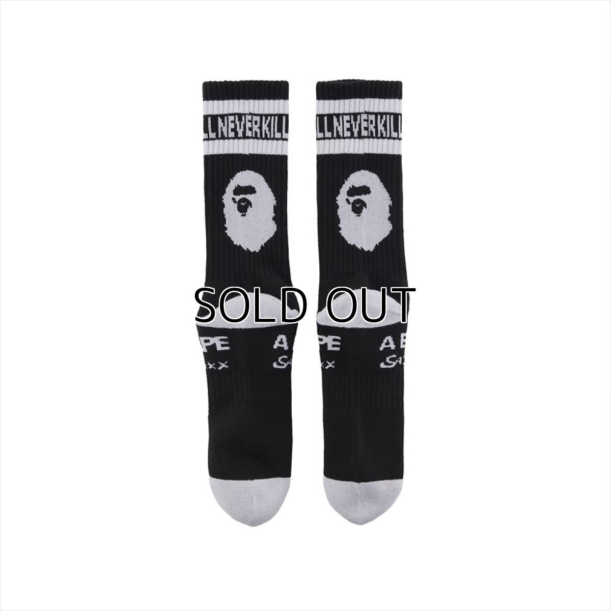 画像3: ©SAINT Mxxxxxx A BATHING APE AP_SOCKS APE Black (ソックス) (3)