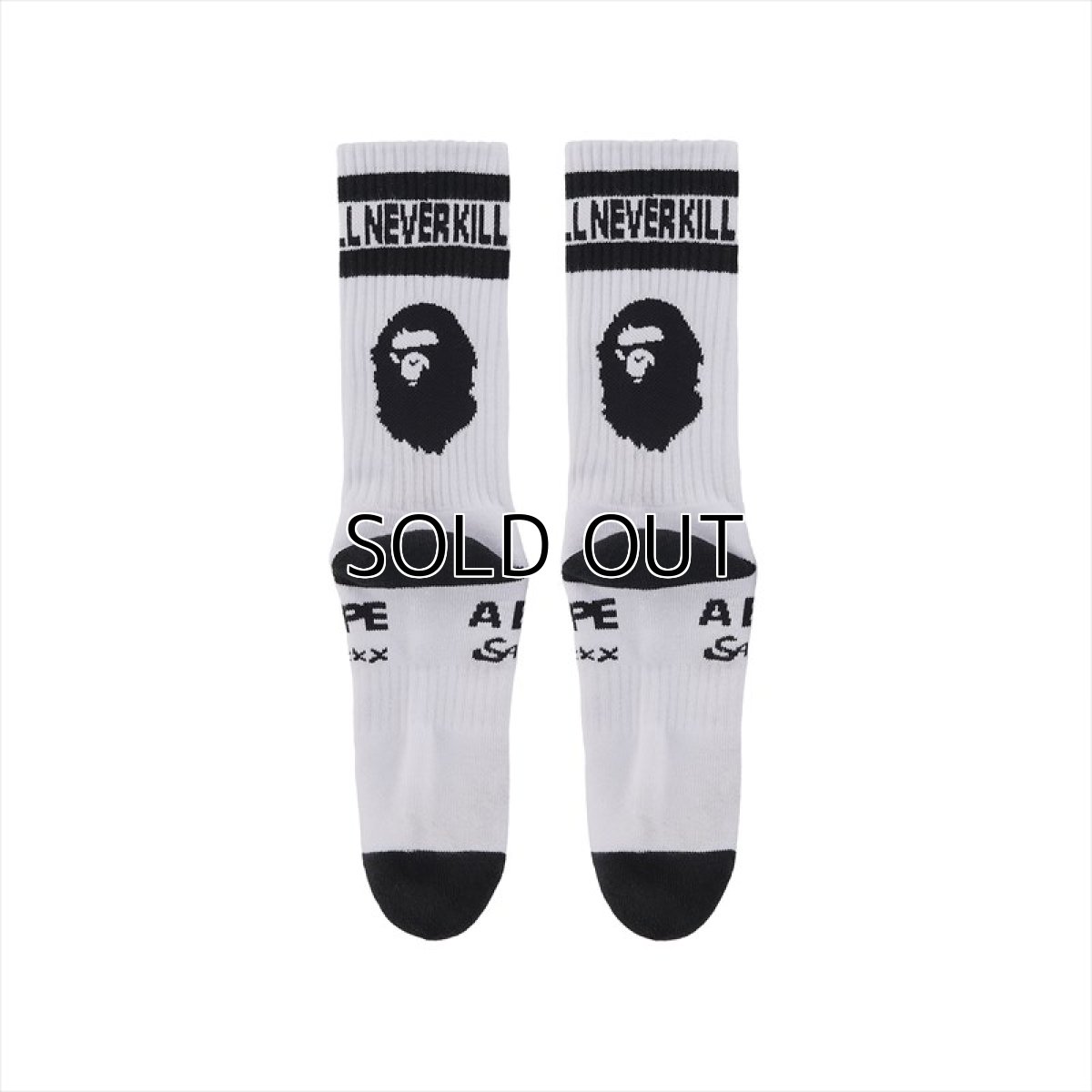 画像3: ©SAINT Mxxxxxx A BATHING APE AP_SOCKS APE White (ソックス) (3)