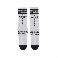 画像2: ©SAINT Mxxxxxx A BATHING APE AP_SOCKS APE White (2)