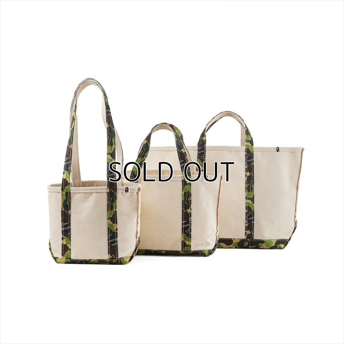 画像3: ©SAINT Mxxxxxx A BATHING APE AP_TOTE BAG MEDIUM White/Camo (トートバッグ) (3)