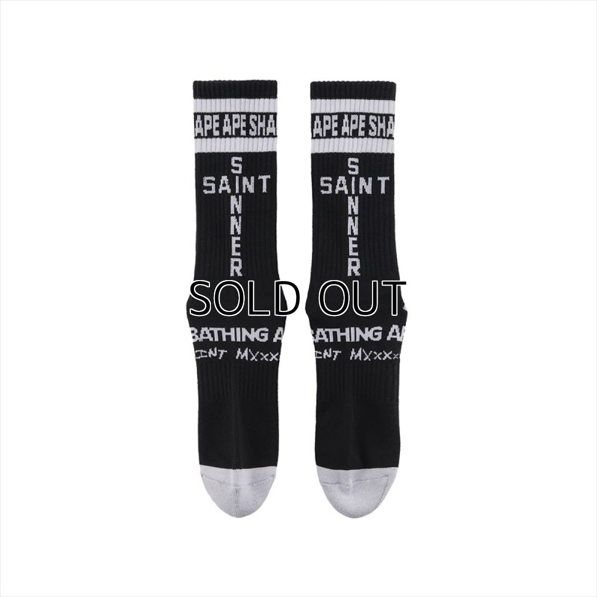 画像2: ©SAINT Mxxxxxx A BATHING APE AP_SOCKS APE Black (ソックス) (2)