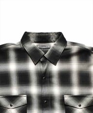 画像3: MINEDENIM Ombre Check Square Big Western Shirt (3)