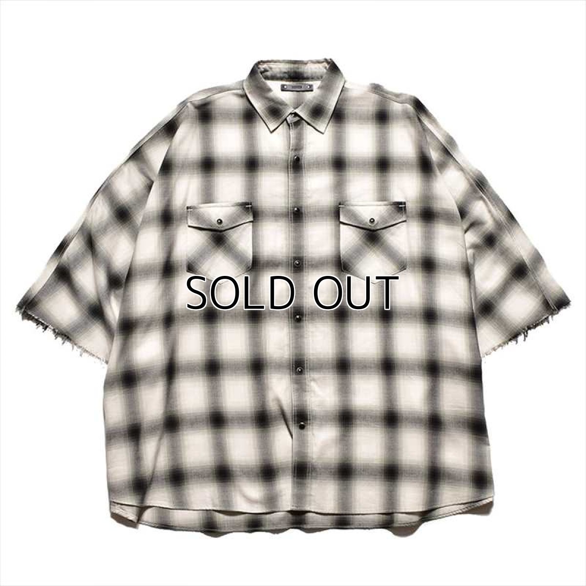 画像1: MINEDENIM Ombre Check Square Big Western Shirt (1)