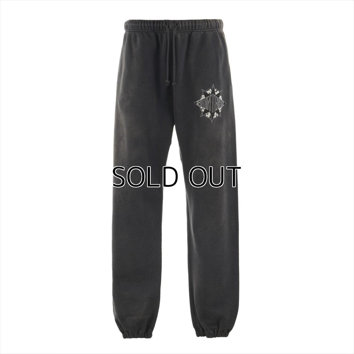 画像1: ©SAINT Mxxxxxx DENIM TEARS DT_SWT PNT ST TEARS Black (スウェットパンツ) (1)