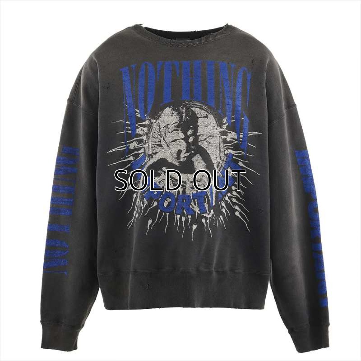 画像1: ©SAINT Mxxxxxx Kosuke Kawamura KK_CRW SWT NOTHING IMP Black (スウェット) (1)