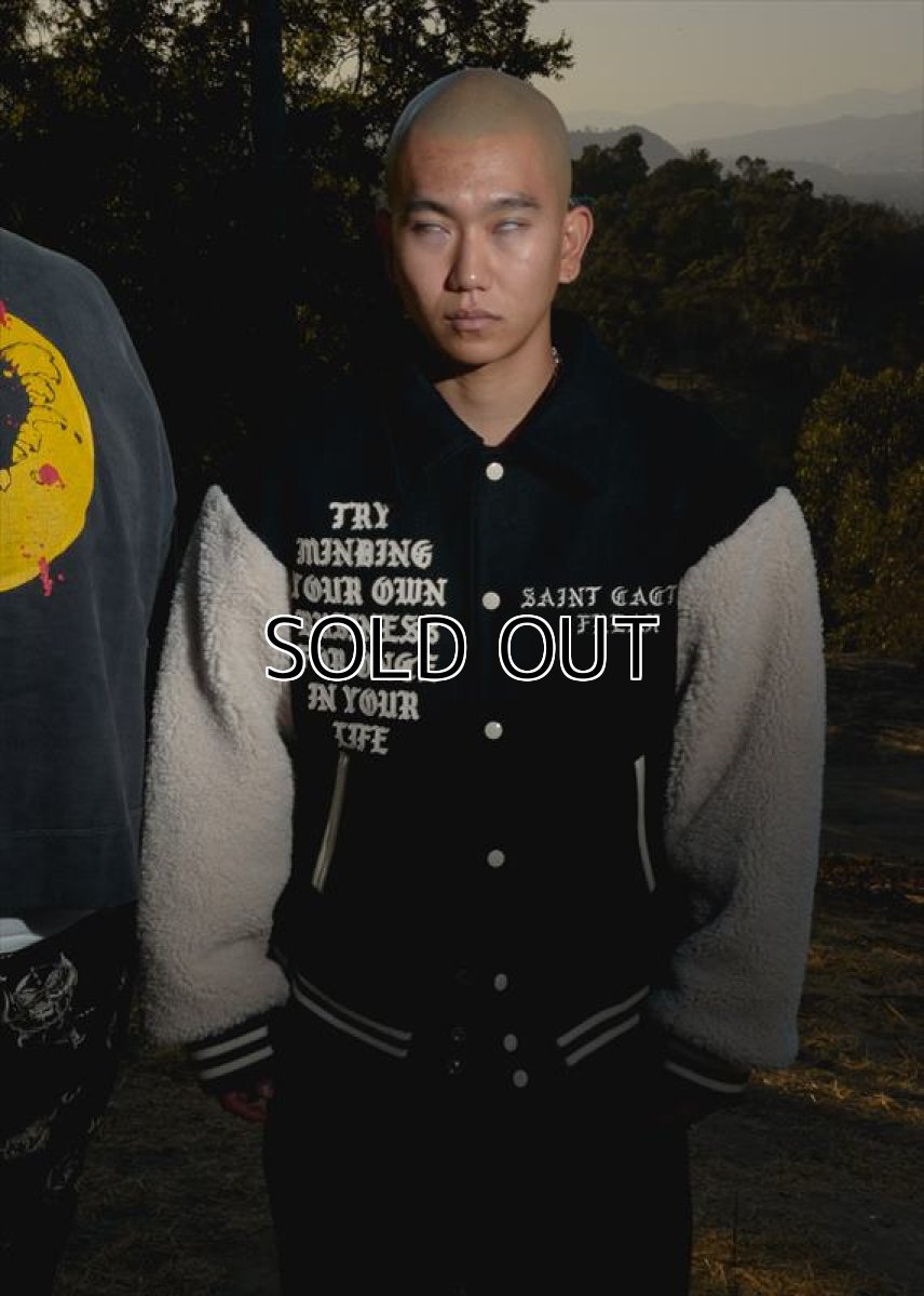 画像3: ©SAINT Mxxxxxx cactus plant flee market CP_VARSITY LMA Black (スタジャン) (3)
